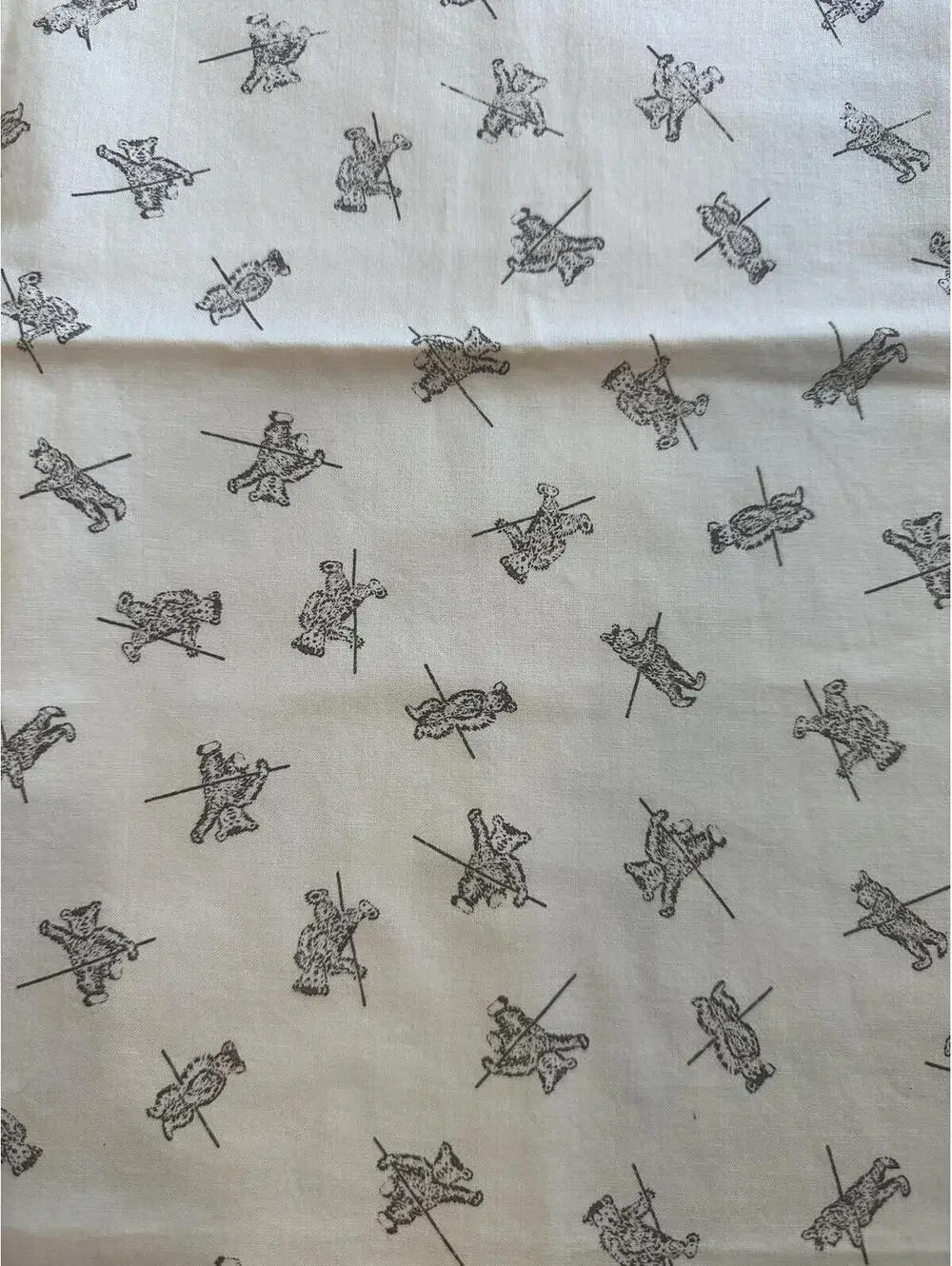 VTG Judie Rothermel Teddy Bears Marcus Brothers Fabric 36” X 43” Quilt Craft